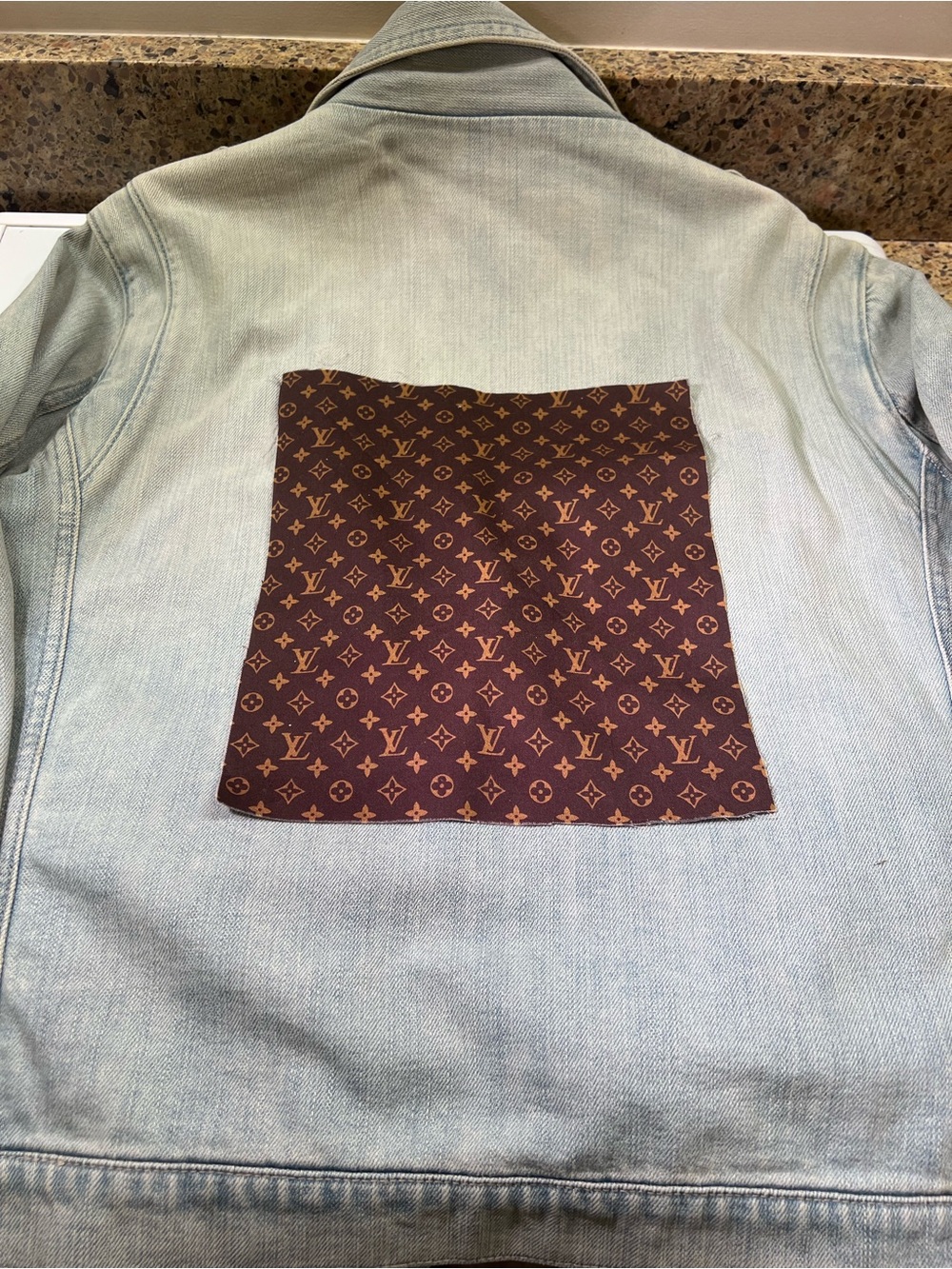 Monogram Fabric Rectangle ~9x7” to Sew or Iron On Your Own Jean Jacket